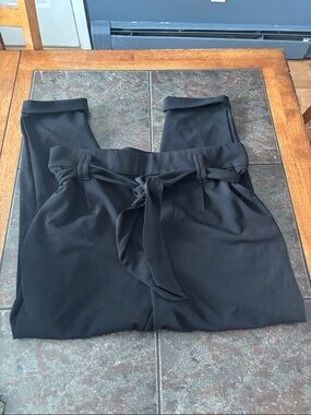 Jules & Leopold Black Paperbag Tie-Waist Trousers